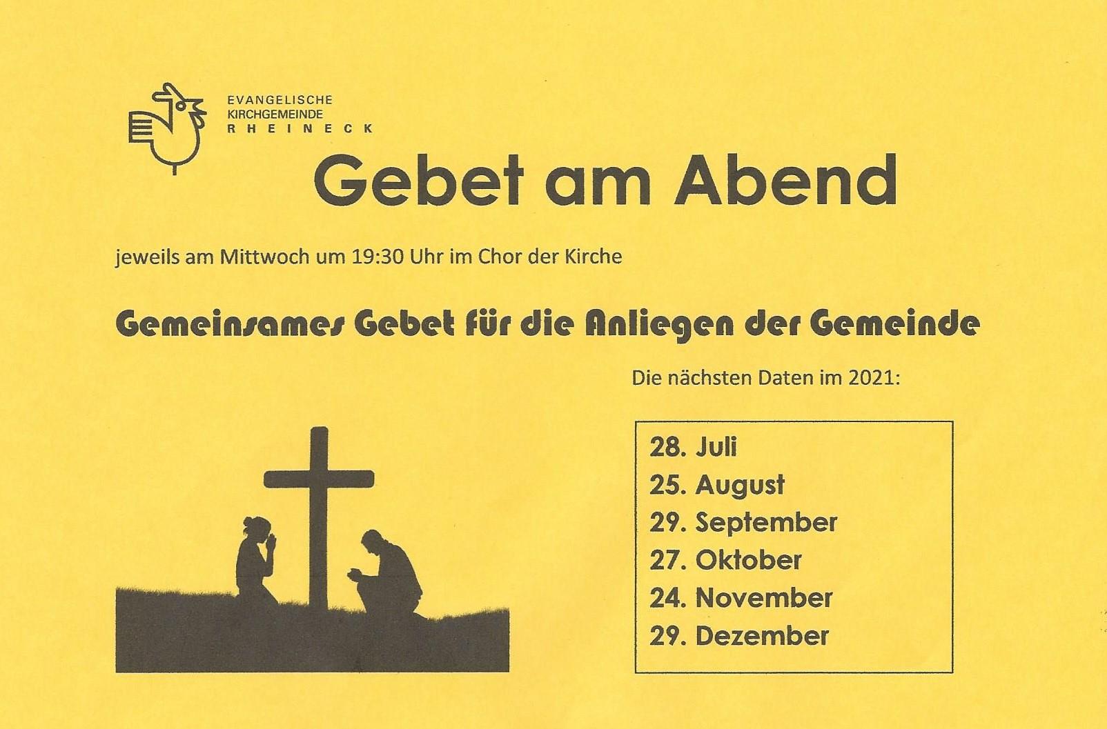 Gebet am Abend, Evangelisch-reformierte Kirchgemeinde Rheineck